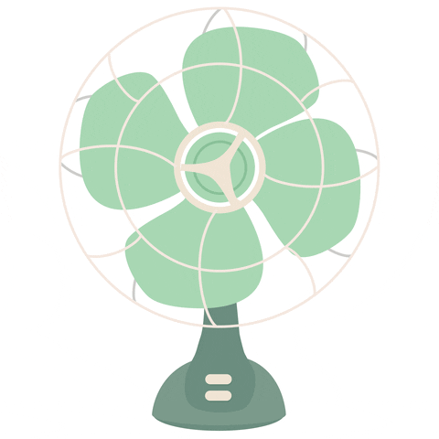 Anima&ccedil;&atilde;o das p&aacute;s de um ventilador girando em movimento circular